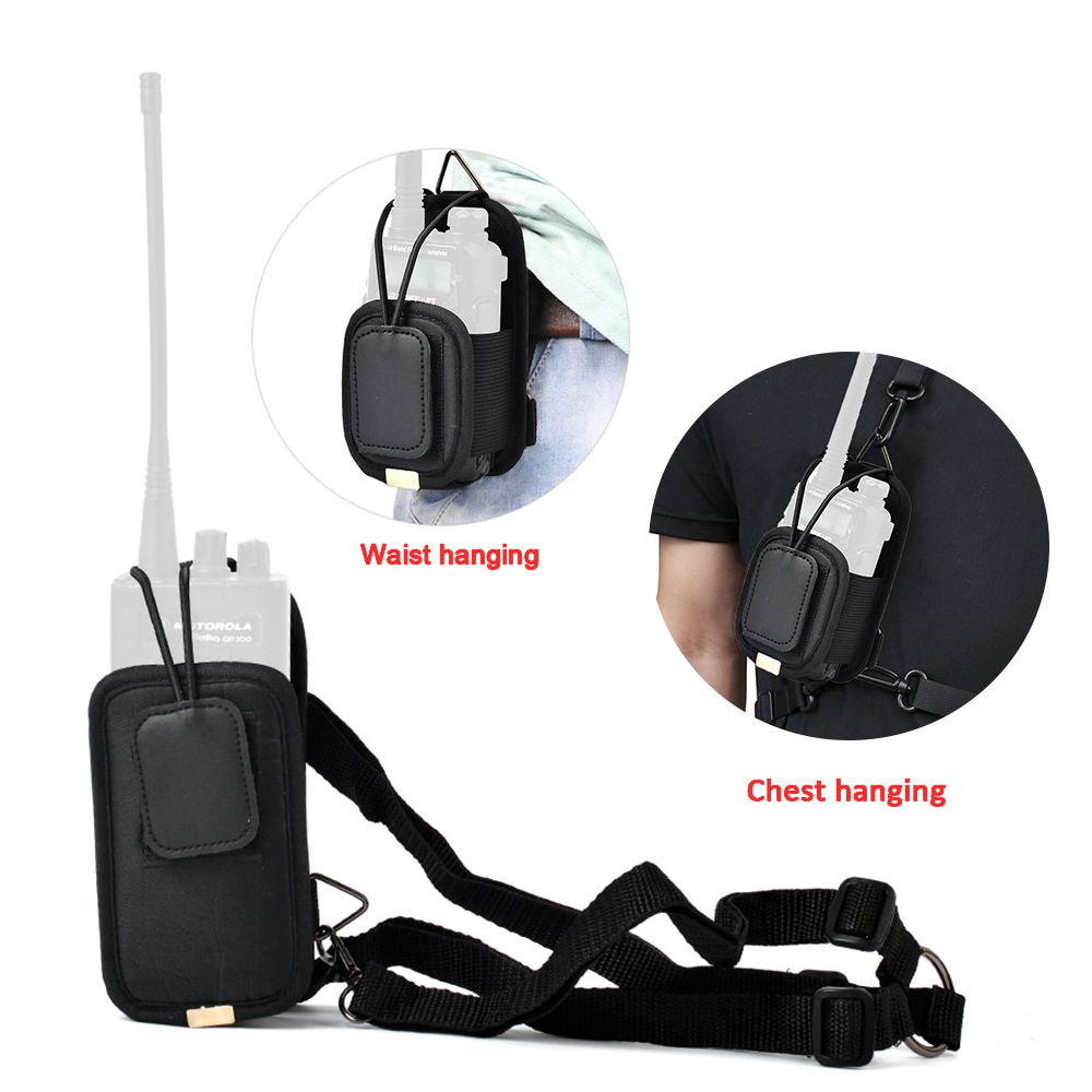 Verstelbare 2-- weg radio beschermhoes, multifunctionele tas, holster voor kenwood, puxing, icom, wouxun, yaesu walkie talkie