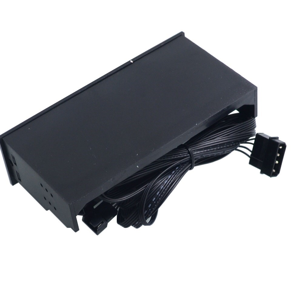 5.25 tommer 12v pc computer ventilator controller 3 ventilator hastighedsregulator temperatur sensor lcd digitalt display frontpanel til pc
