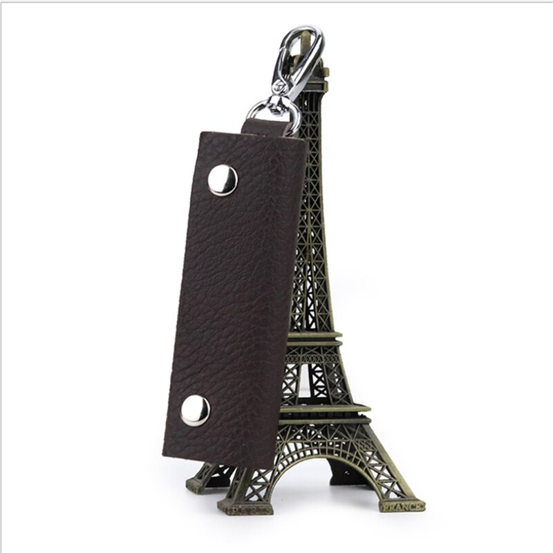 1 Pc Lederen Huishoudster Houders Auto Sleutelhanger Key Holder Bag Case Unisex Wallet Cover Eenvoudige Effen Kleur Opbergtas