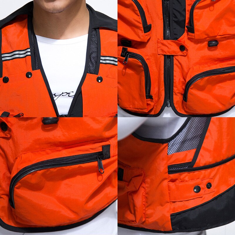 Fotografie vest reclame visserij heren canvas multi-pockets rood reporter regisseur outdoor vest