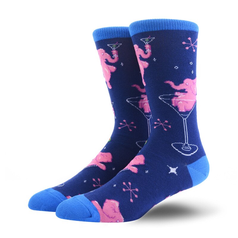Dress Socks for Men Colorful Funny Crazy Novelty Fun Dress Socks Pack Bonangel Cool Pattern Crew Socks for Men: 8