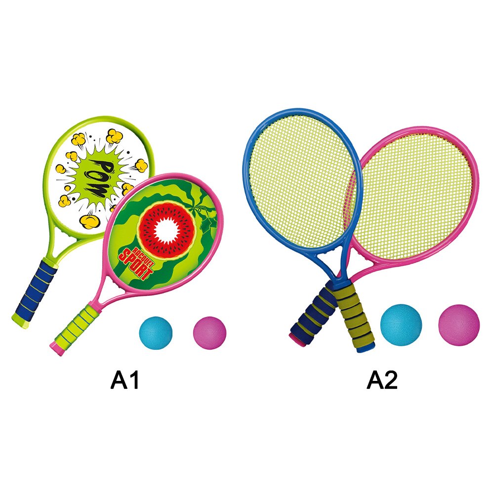 Kids Tennis Racket Play Set 2 Matching Balls Outdoor Exercise Children's Fitness Equipment