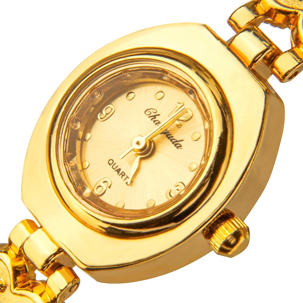 Kvinder ur afslappet guld rustfrit stål armbåndsur lille analog urskive kvindelig armbåndsur ur ur relojes