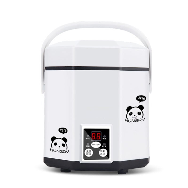 Jamielin elektrisk varmebeholder mini riskoger 1.2l mini riskoger lille 2 lags dampkoger multifunktions kogegryde: Hvid