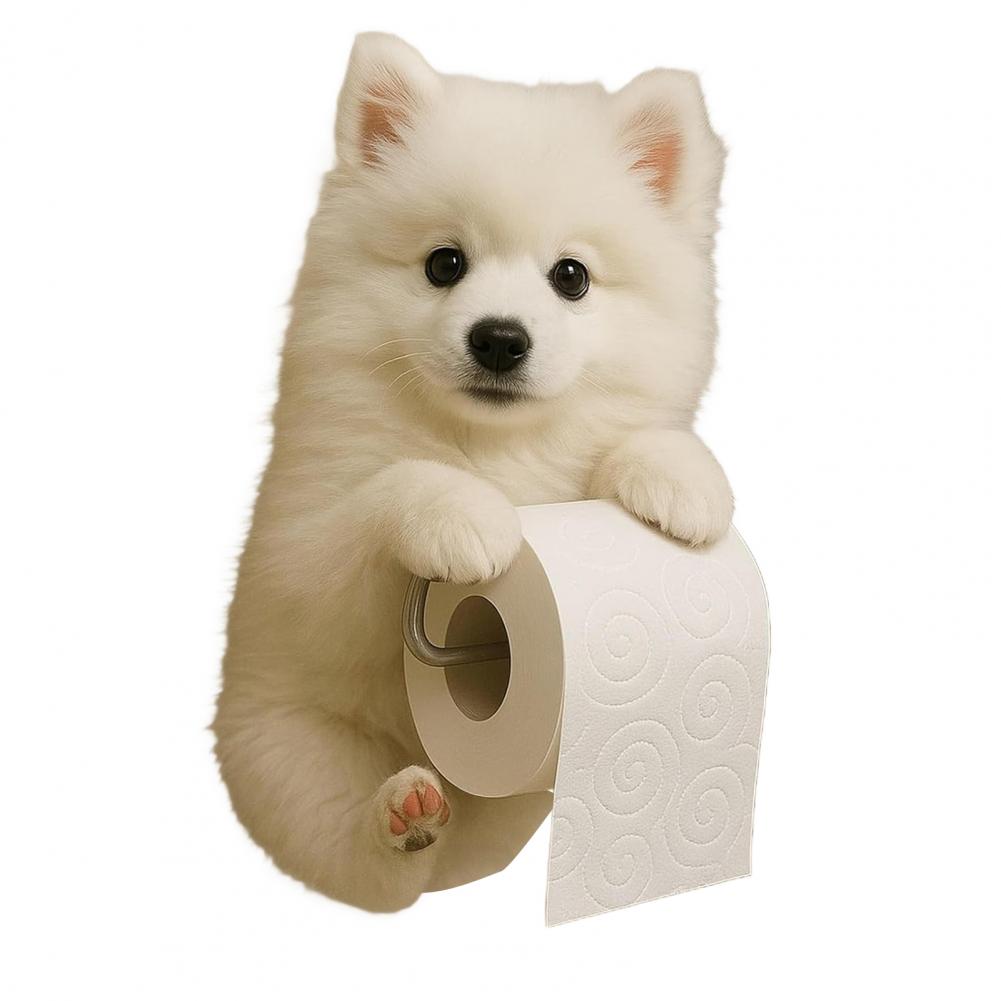 Wall Mount Toilet Paper Holder Dog Shape Funny 3D Printed Towel Holder Paper Rack Bathroom Dog Sculpture Paper Holder: SKY BLUE