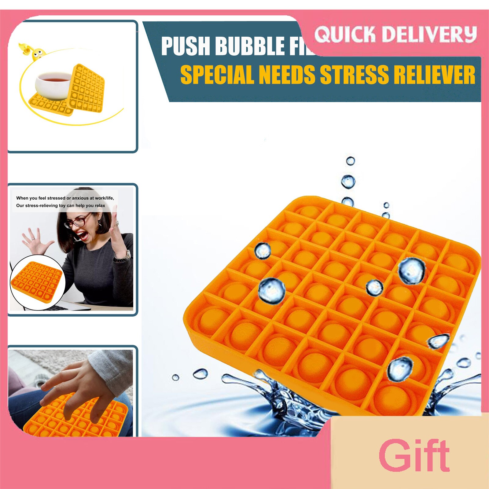 Speelgoed Focus Zachte Squeeze Push Bubble Push Zintuiglijke Speelgoed Autisme Speciale Behoeften Антистресс Helpt Liberar Estrés