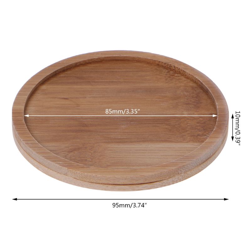 Plateau rond en bois de bambou pour plantes, soucoupe, Mini Pot de fleurs, support pour Pot Succulent, Simple, décor de balcon pour la maison, 1 pièce
