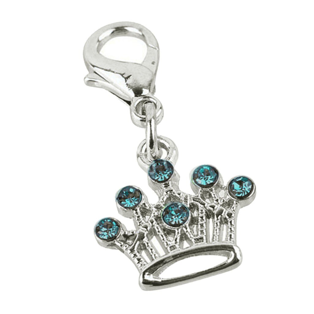 Collier de avec 5 noms de chien, couronne impériale en diamant pour chien et chat, bijoux pour animaux de compagnie, pratique: Bleu