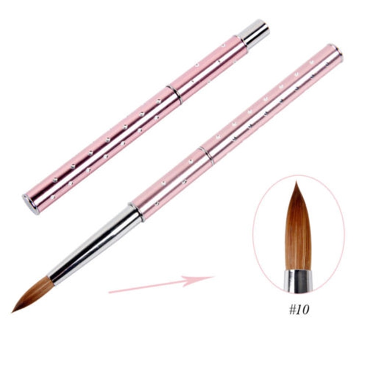 ANGNYA-pincel Kolinsky de acrílico para decoración de uñas, pincel de Marta Kolinsky para decoración de uñas, 1 unidad, #2 #4 #6 #8 #10 #12 #14 #16 #18 #20 #22