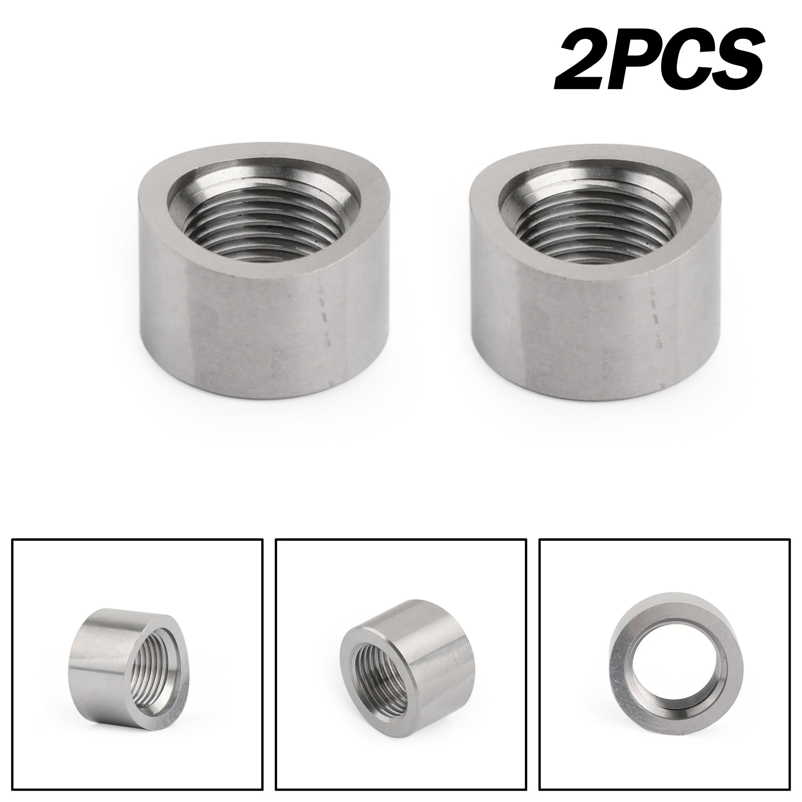 2PCS Notched O2 Oxygen Sensor Weld Bung Nut M18x1.5 Wideband 304
