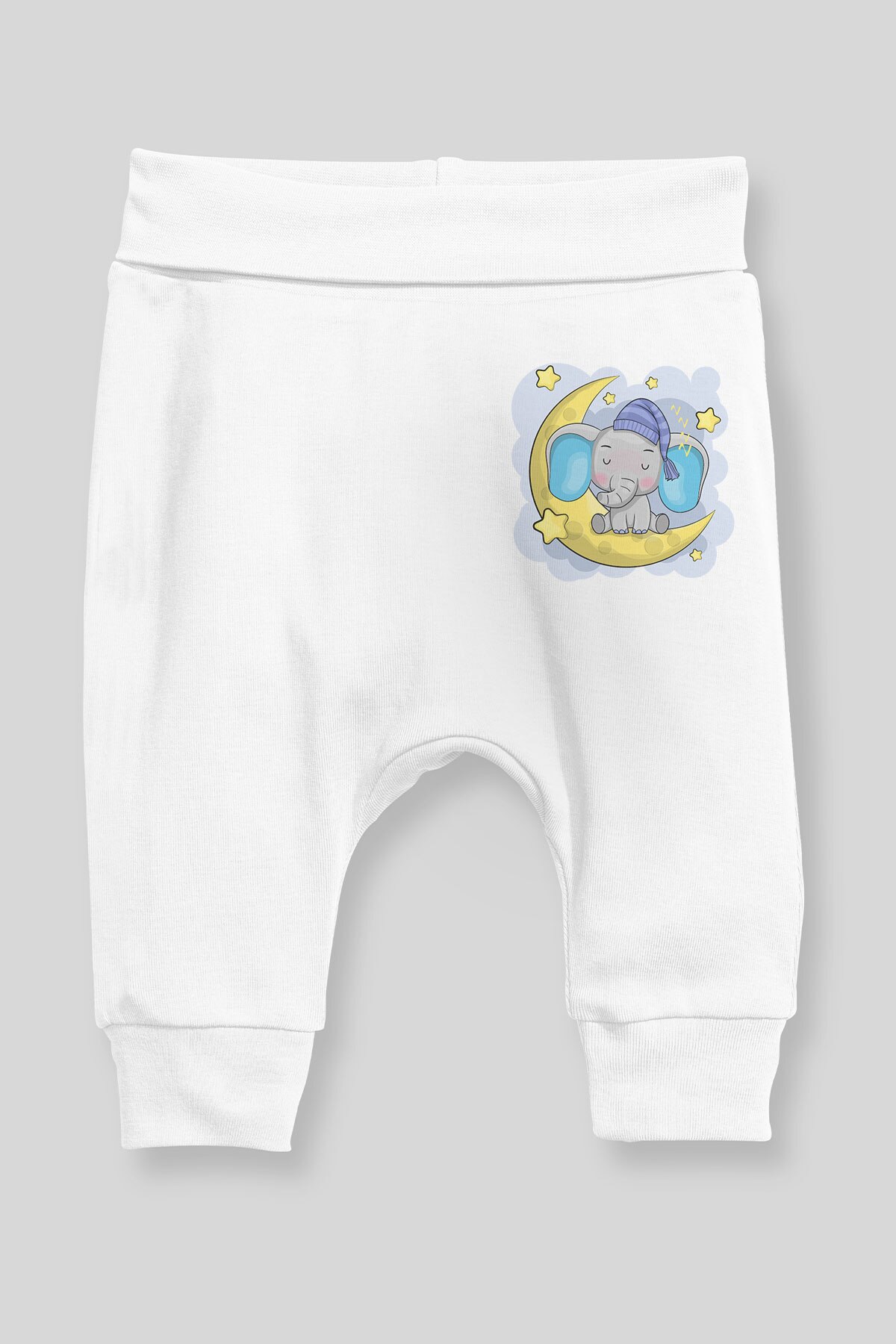 Angemiel bébé mois au dessus grenouillère pyjama Elephant bébé garçon sarouel Pantalon blanc