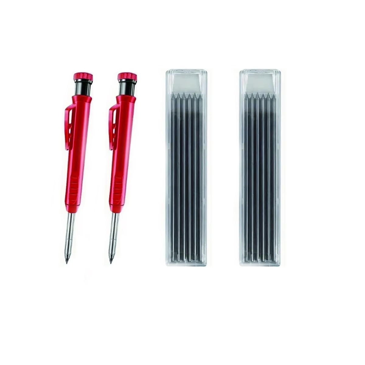 Juego de lápices de carpintero sólidos, herramientas de carpintería, lápiz mecánico, recarga de 5 colores, herramientas de trabajo de construcción, trazador de marcado de carpintería: Castaño