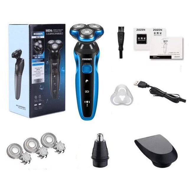 Digital Display Electric Shaver for Men Wet and Dry USB 2-Hour Fast Charging Beard Trimmer Shaving Machine Electric Razor: 3W ZN1159 -B