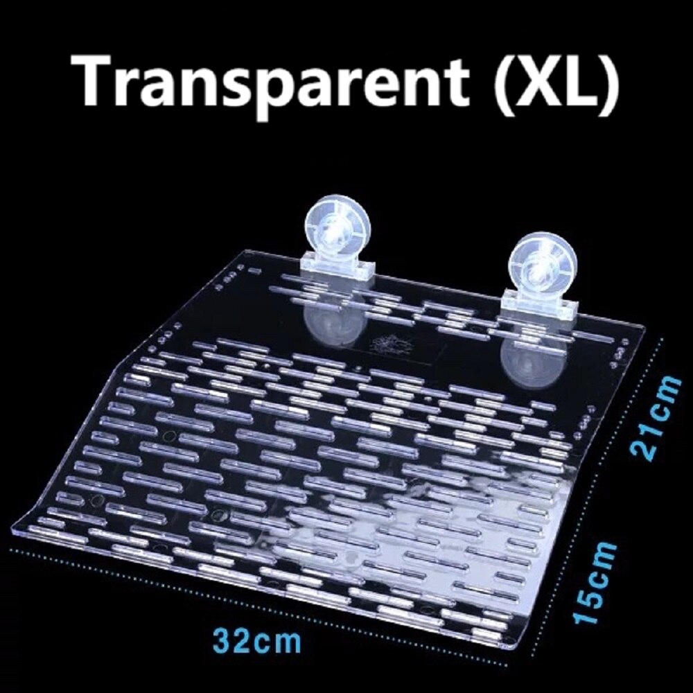 Small Turtle Basking Platform Reptile Ladder Rest Platform Fish Tank Museum Turtle Dock Small Reptile Floating Decoration: XL transparent