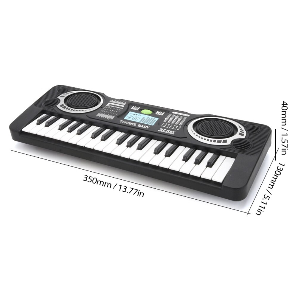 61 Keys Piano Digital Music Electronic Keyboard KeyBoard Black Electric Piano Kids with microphone Keyboard instrument !: 37 keys Only piano
