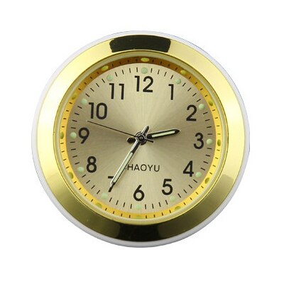Luminous Auto Gauge Clock Mini Car Air Vent Waterproof Quartz Clock with Clip Air Outlet Watch Clock For Styling Car Accessories: Clock Gold