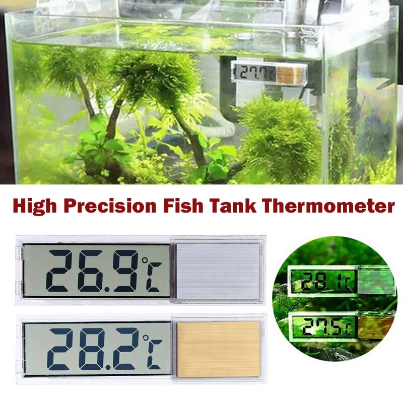 Thermometer Voor Aquarium Elektronische Digitale Lcd Thermometer Sticker Aquarium 3D Digitale Temperatuurmeter Aquarium Accessoires