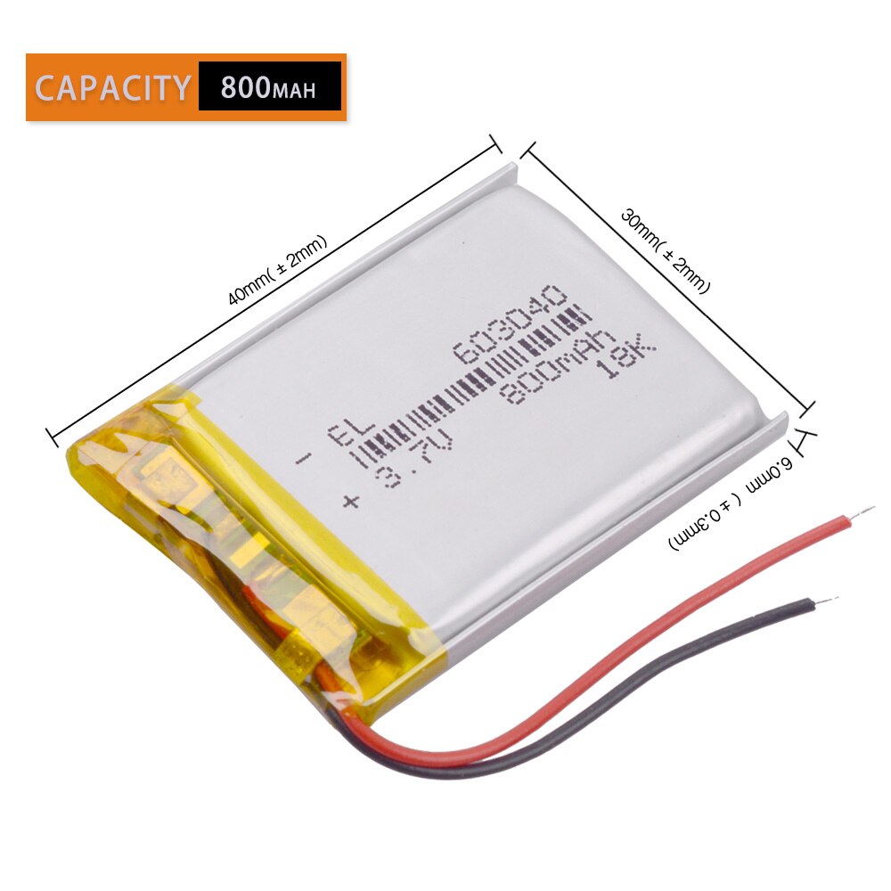 3,7 V 800mAh 603040 Li-Ion Lipo Batterie Lithium-Polymer Li-Po li ionen Batterie baby monitor Bluedio kopfhörer laterne