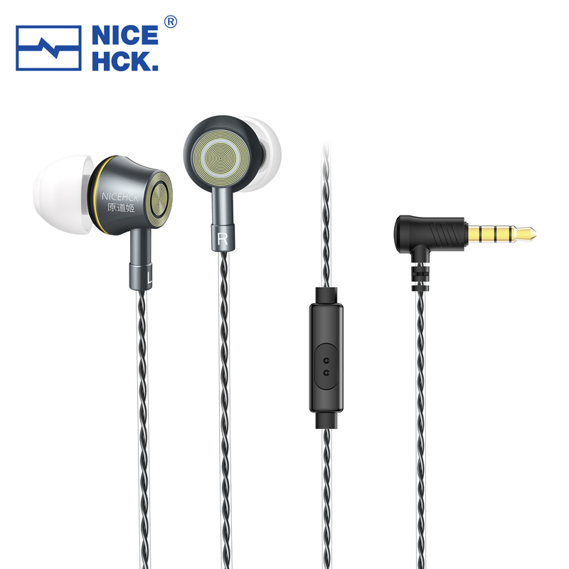 NICEHCK YD520 IEM In-Ear-Kopfhörer, Aluminiumlegierung, Metall, HiFi-Mikrofon, Ohrhörer, 10 mm PET, dynamisches Headset, Bass, ausgewogene Gesangsmusik: YELLOW