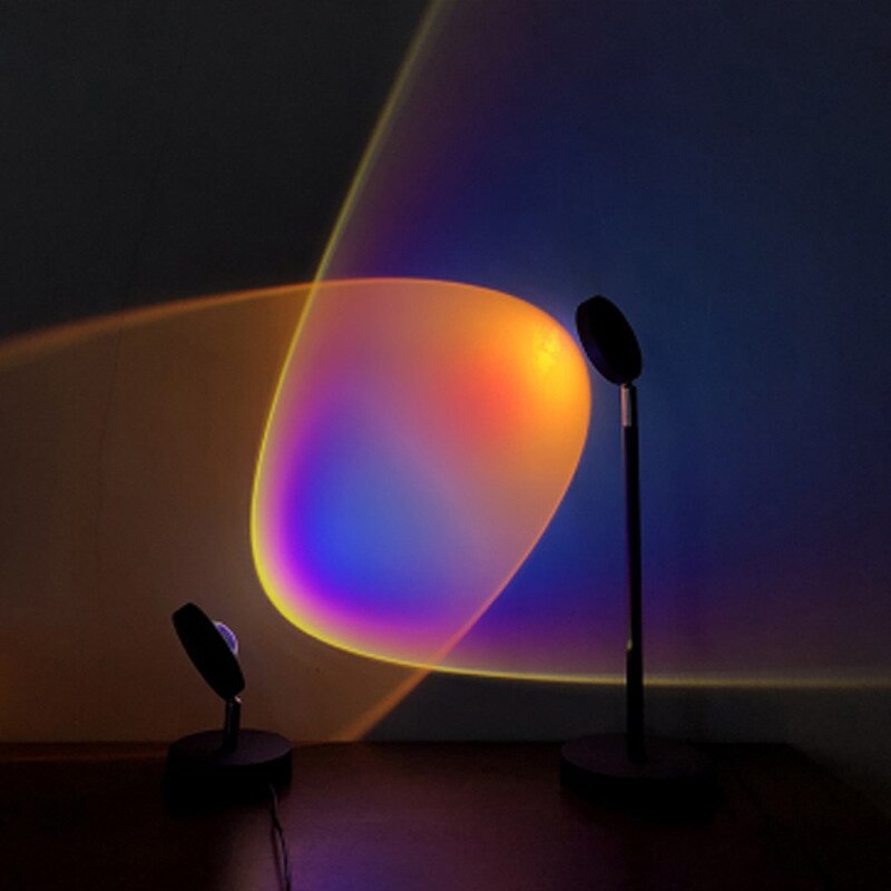 Zonsondergang, Zonsondergang Lichten, De Zon Zal Nooit Vallen Op De Vloer, Projectie Vloer Lampen, slaapkamer Achtergrond Muur Projectie Lampen