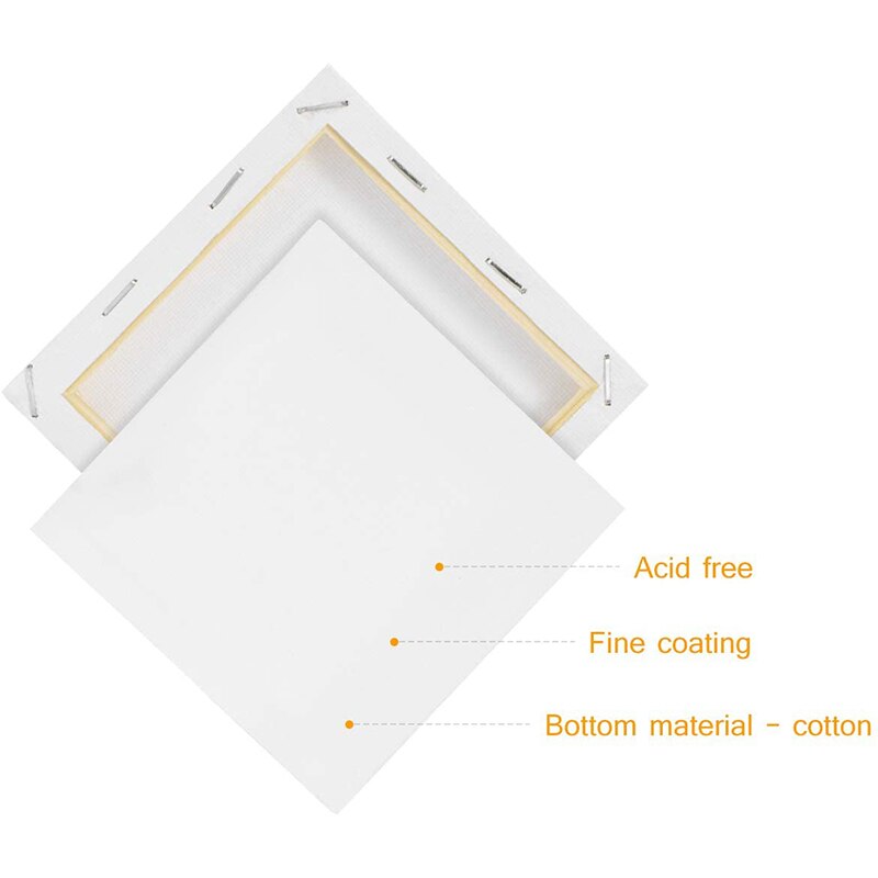 10 Pack Canvas and Easel Set Painting Craft Drawing Art Decoration Canvas Painting Stand Kit