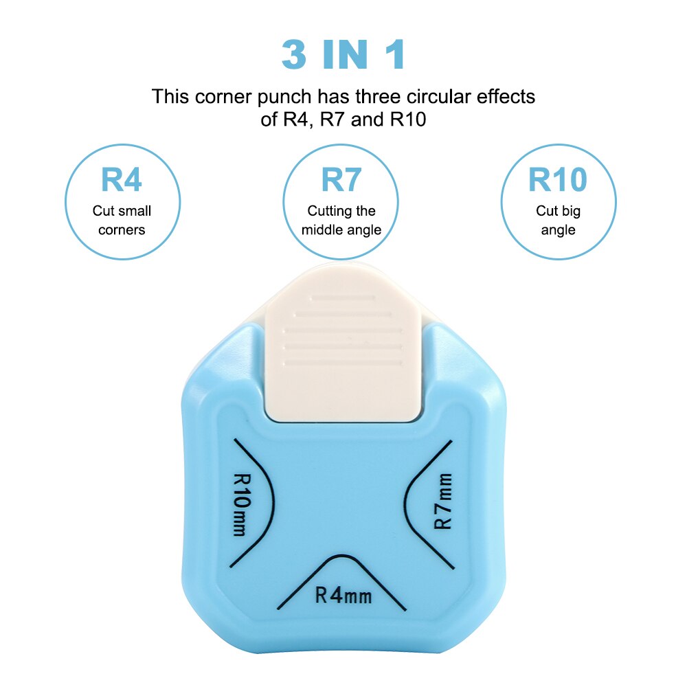Round Corner Trimmer Cutter for Card Photo Paper Laminating Pouches 3-in-1 Mini corner trimmer Corner Rounder Punch
