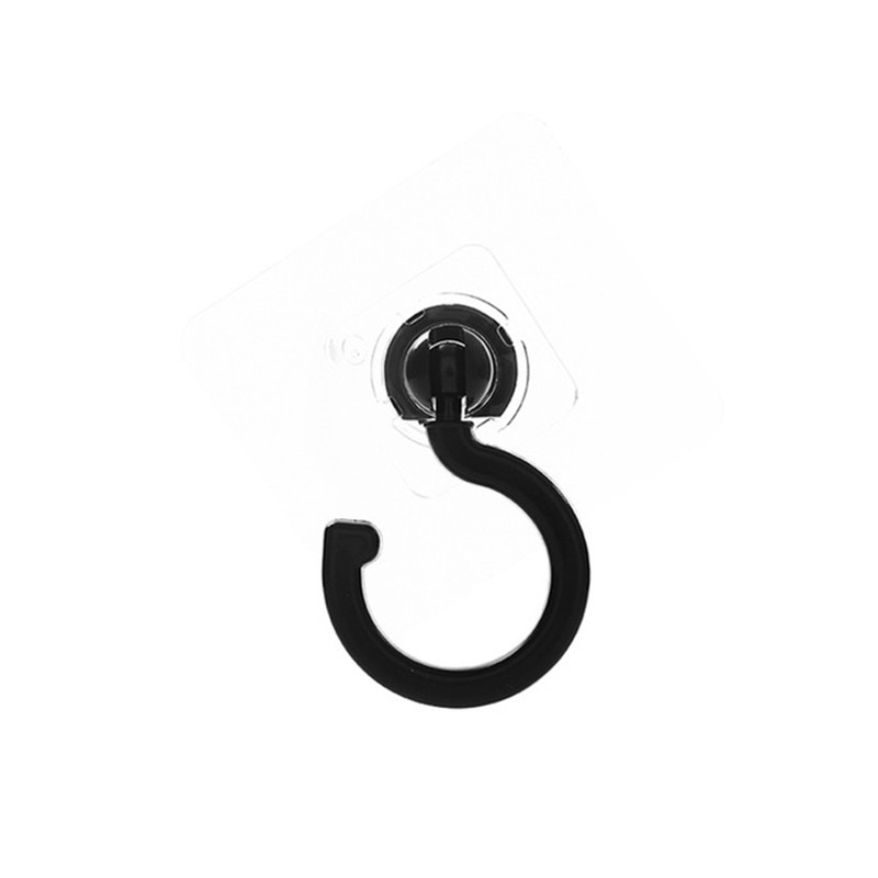 2 pezzi appendini trasparenti ganci da parete autoadesivi portaoggetti in bagno cucina bastone su ganci porta per chiavi asciugamani: nero