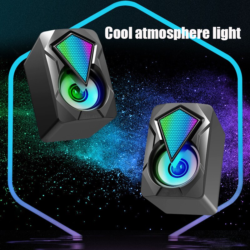 USB Bluetooth Computer Speakers Mini Bass Subwoofer AUX Playback Speaker for Laptop Desktop Phone