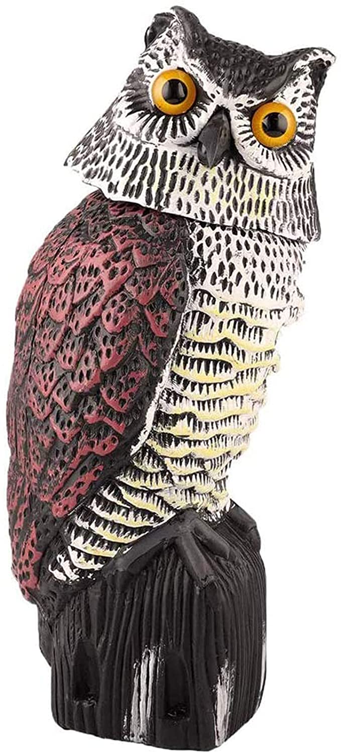 Tuin Decoratie Standbeelden & Sculpturen Uil Decor Met Roterende Kop Idyllische Vogelverschrikker Hoofd Schudden Uil Tuin Decoratie