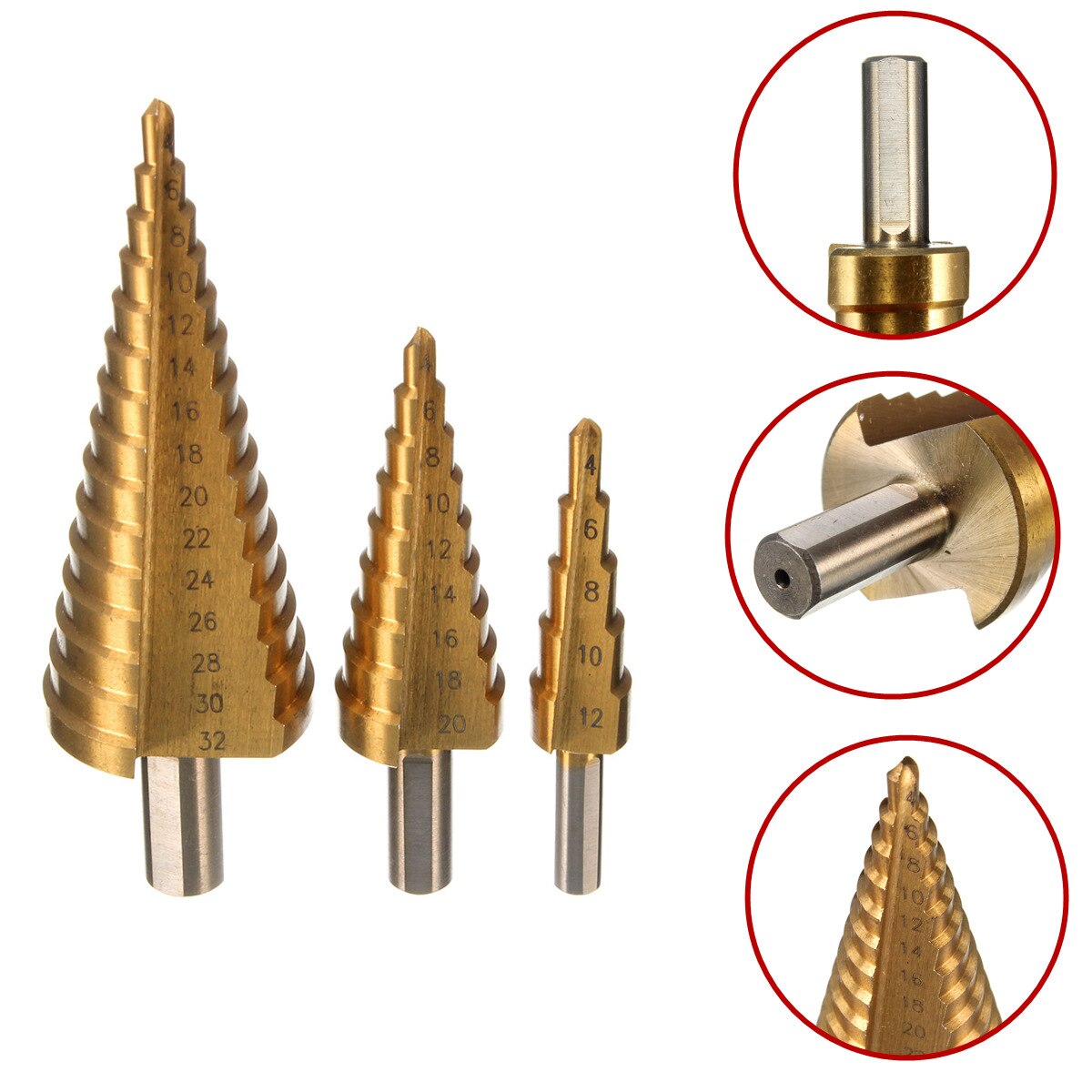4-12/20/32mm HSS Boor Staal Stap Cone Titanium Coated Set Hole Cutter Taper metrische Kegel Boor Mini Boor Accessoires