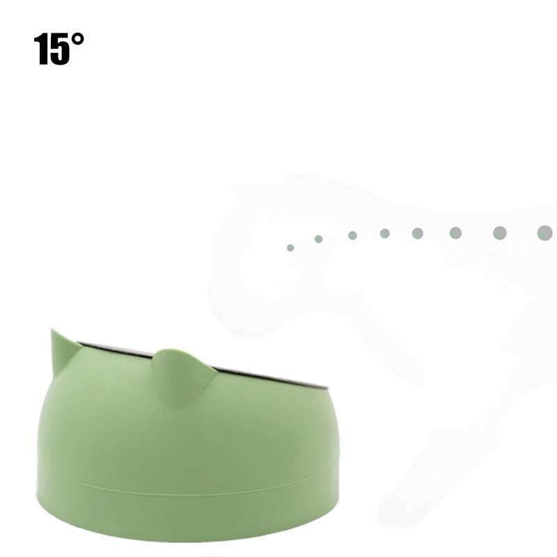 200ml Cat Bowls 15 Degrees Tilted Stainless Steel Dod Bowl Non-slip Base Puppy Pet Food Drink Feeder Neck Protection Dish Bowl
