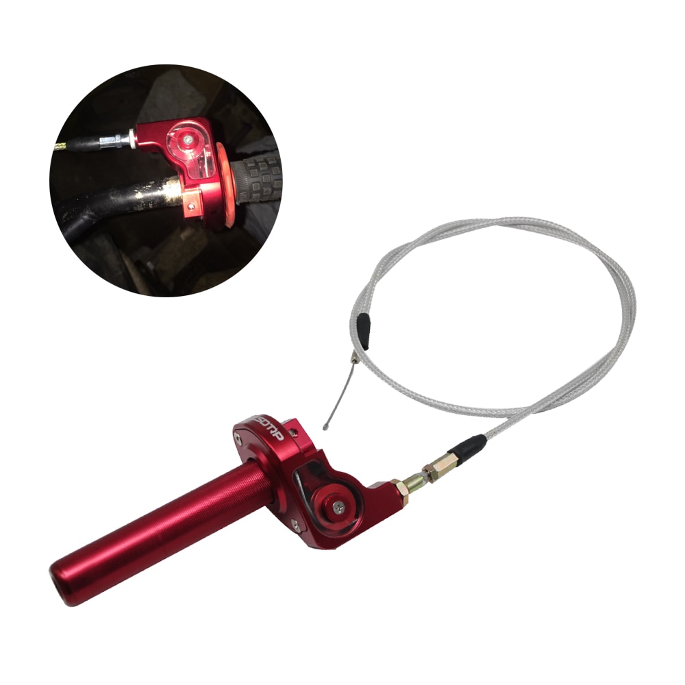 ZSDTRP Universal 7/8" Motorcycle Throttle Twist Grips + Cable 22mm CNC Aluminum Grip Accelerator Moped Scooter Dirt Bike