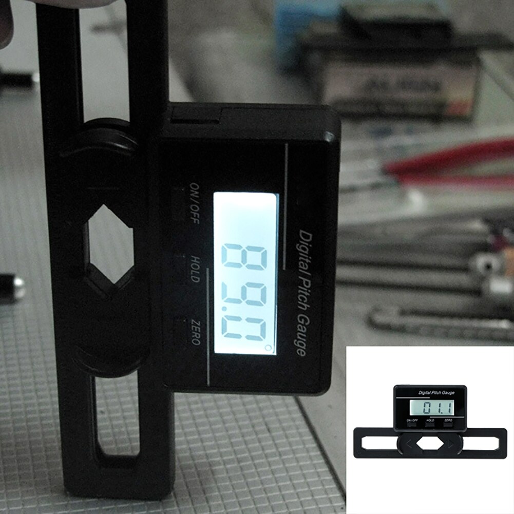 TL90 Digital Pitch Gauge LCD Backlight Display Blades Angle Measure Level Tool Angle Finder Protractor
