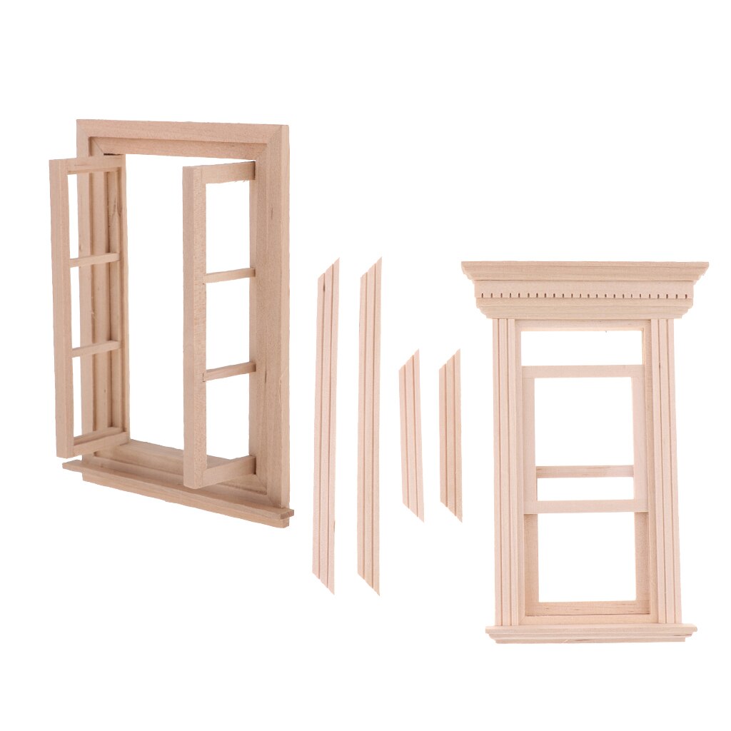 2 Set 1/12 Unpainted Window Frame for Dolls House ... – Grandado