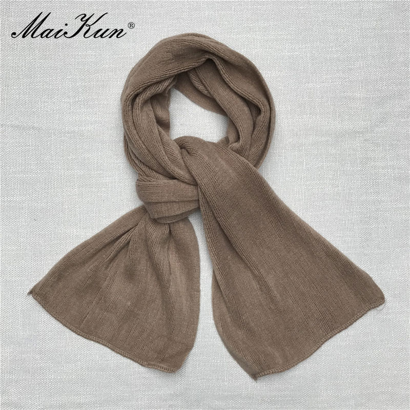 Maikun-bufanda gruesa y cálida para hombre y mujer, pañuelo de Cachemira de imitación de Color puro, bufanda negra para invierno, Unisex: 6