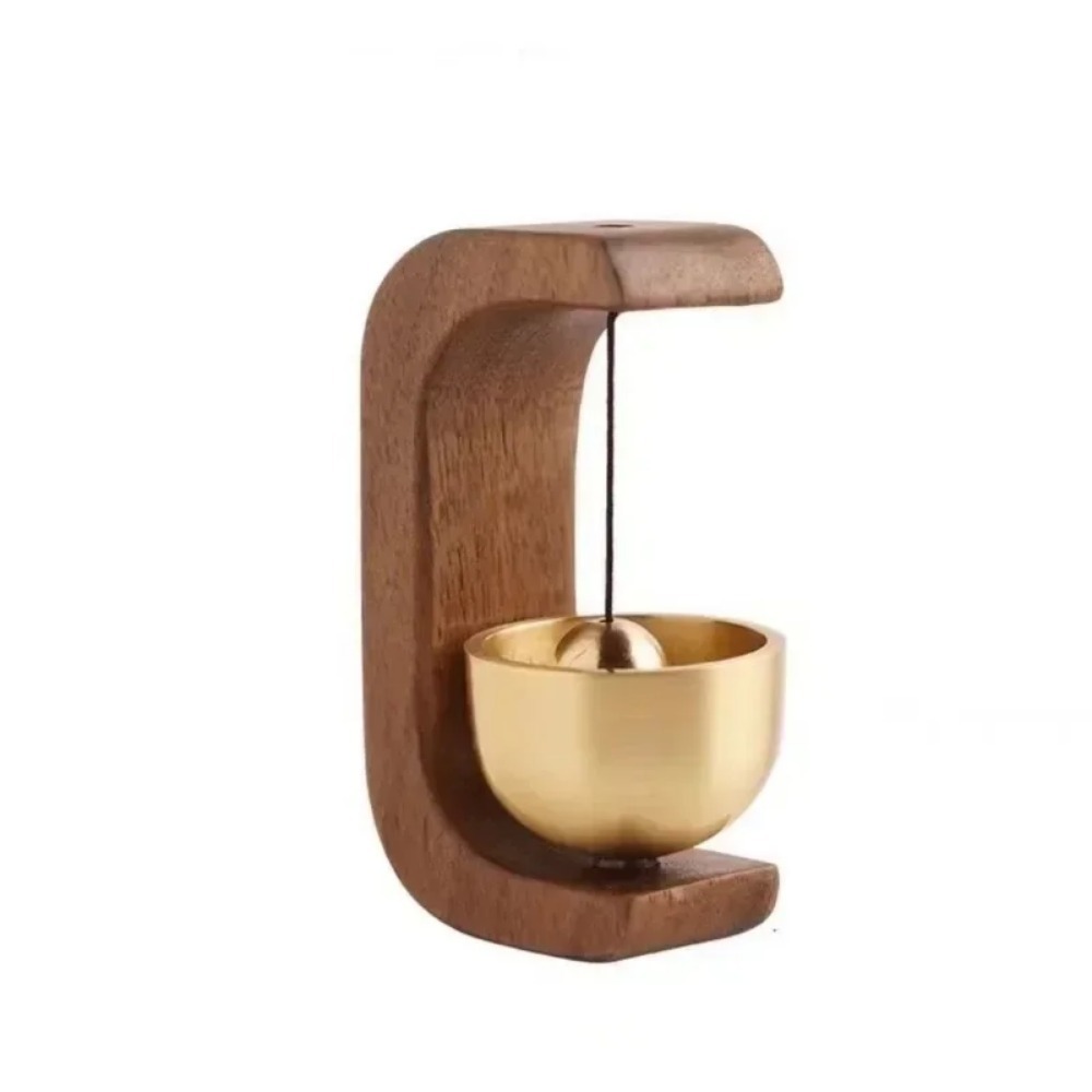 Campanas de viento de madera, timbre inalámbrico, timbre de puerta de entrada, campana de viento decorativa para decoración colgante de apertura del hogar