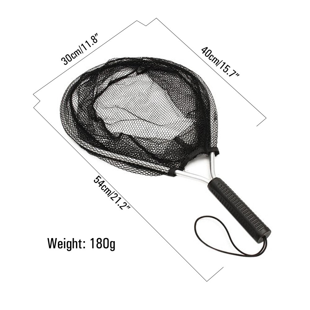 ICERIO Aluminum Fly Fishing Landing Nets Nylon Knotless Mesh Trout Hand Net Anti-lost Rope Tackle
