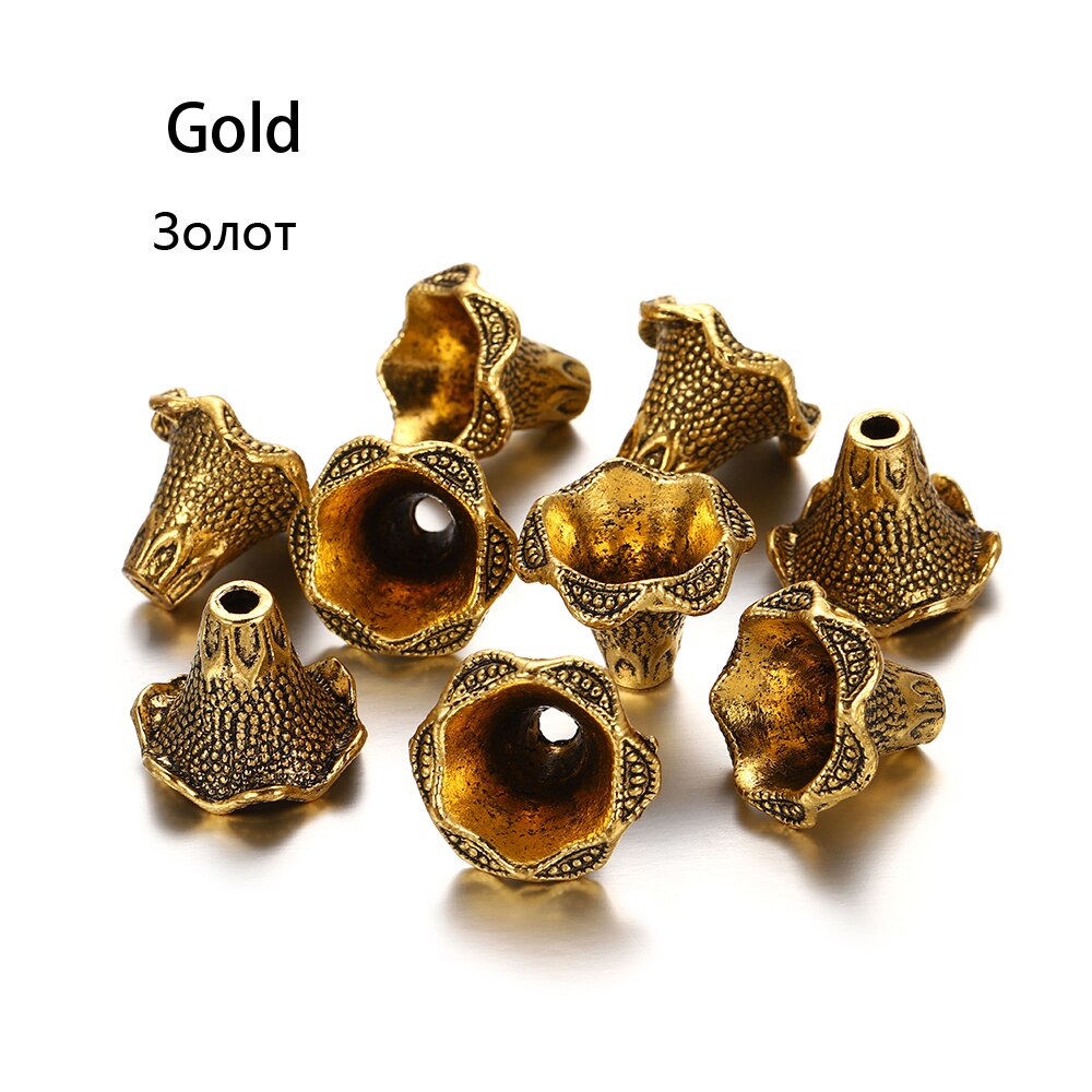 2 sztuk/partia Alloy starożytny złoty różne kształty kwiat koraliki czapki zaślepka złącza dla DIY kolczyki tworzenia biżuterii Accessroies: Ancient Gold 4