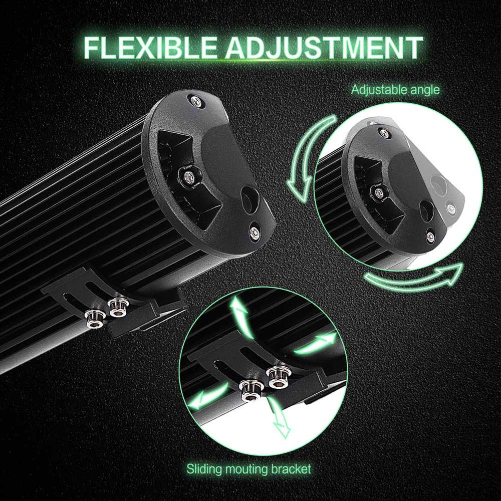 9" 12" 20" Off road LED Light Bar 144W 180W 288W Spot Flood 3 Rows Work Light Ledbar for Offroad ATV Truck Jeep Tractor 12V 24V