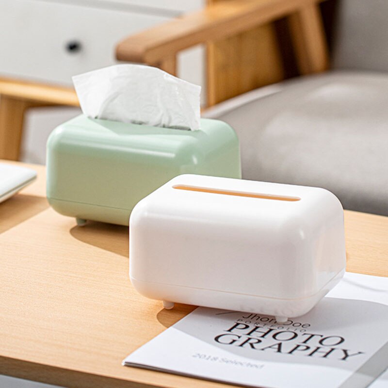 Household Tissue Box with Lid Desktop Paper Holder Napkin Storage Box Office Decoration Sealed Dustproof Tissue Container