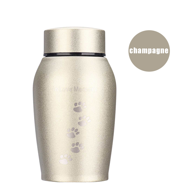 Urnes en acier inoxydable pour animaux de compagnie, 250ML, pour chiens, chats, oiseaux, souris, cendres de crémation, souvenir, dortoir: Champagne