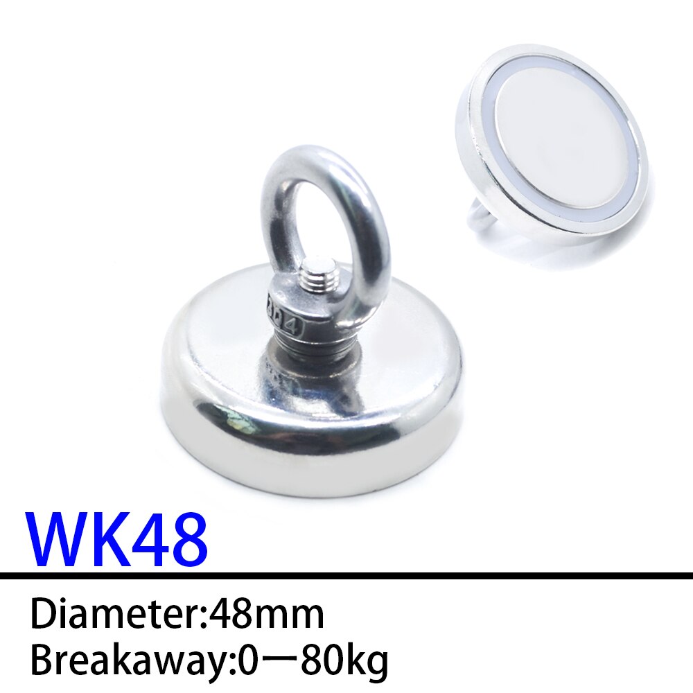 Starke Magnet Topf Angeln Magnet Tiefe Meer Salvage Magnetische Haken Permanent Neodym NdFeB Magnetischen Angeln Werkzeug mit Seil: WKD48