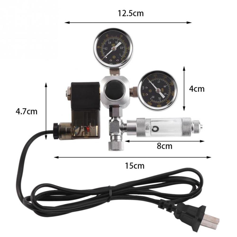Aquarium CO2 Regulator G5/8 220V Magnetic Solenoid Check Valve Aquarium Bubble Counter Fish Tank Tool CO2 Control