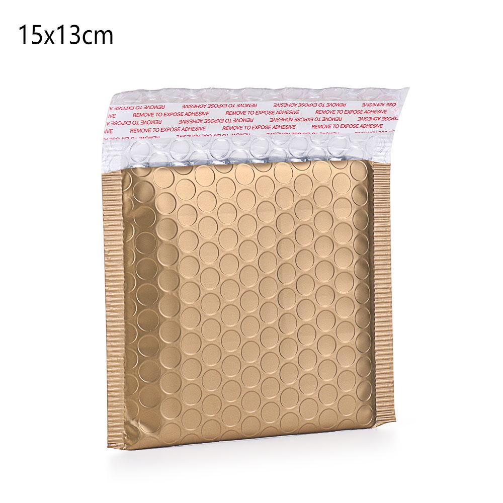 5 Pcs 4 Kleuren Bubble Envelop Foam Folie Mailing Tas Waterdicht Schokbestendig Bubble Mailer Enveloppen Voor Verpakking: 15x13cm gold