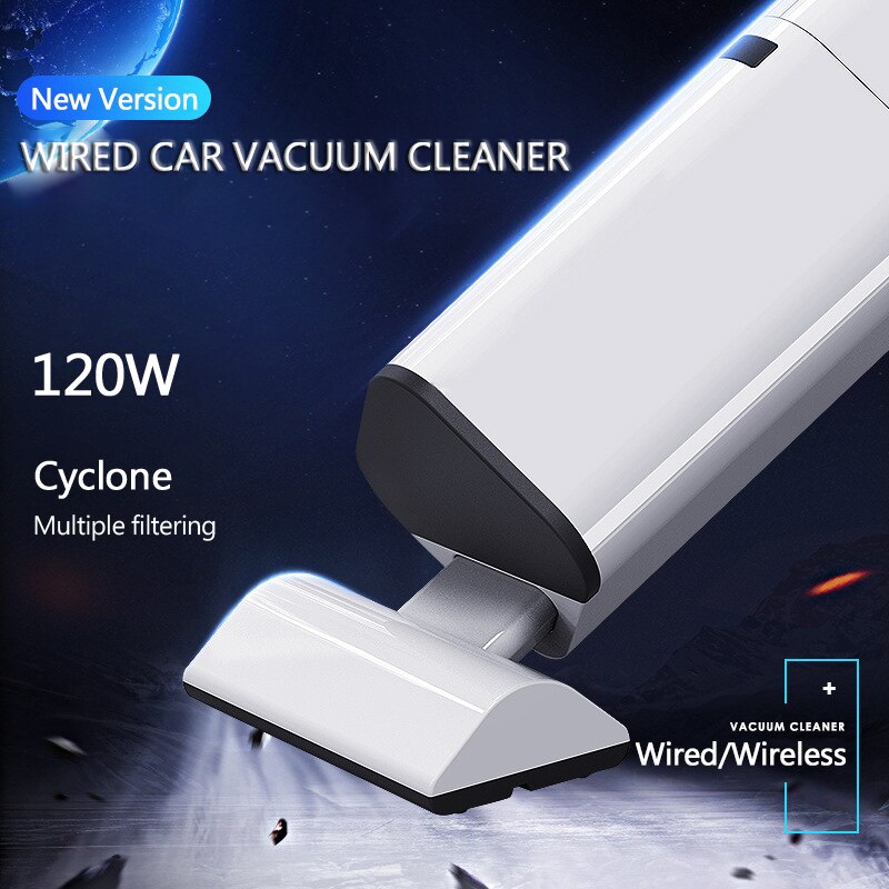Car Vacuum Cleaner Wet and Dry 12V 120W 4000Pa Wired/Wireless Handheld Auto Vacuum Cleaner Universal Strong Suction Home Vacuum