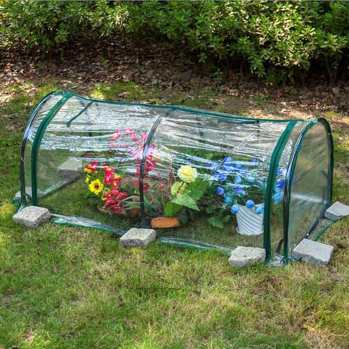 Outdoor Roof Balcony Flower Seedling Garden Pots Planters Garden Greenhouse Succulent mallow Antifreeze Insulation Cover: 130x60x50cm transpar