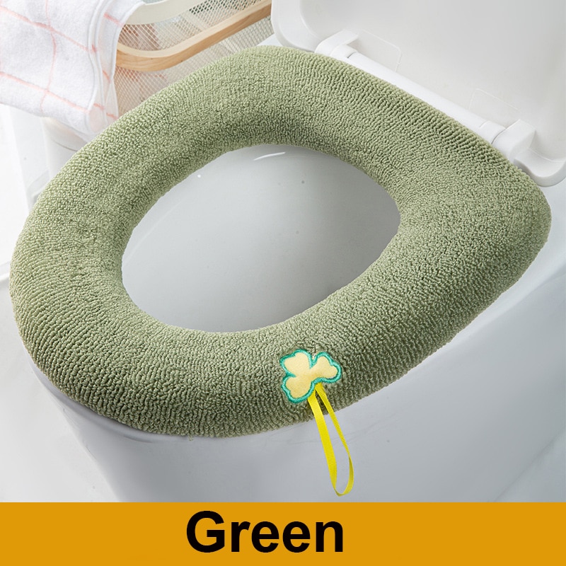 Universal Toilet Seat Thickened Mat Soft Warm Washable Bathroom Toilet Seat with Handle Closestool Mat Seat Case Toilet Lid