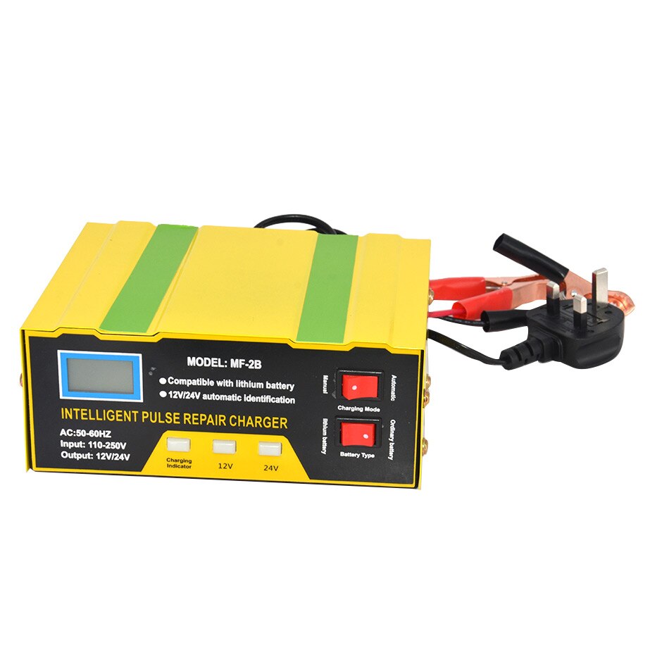 Intelligent 12v 24v Identification automatique impulsion moto Automobile voiture Lithium plomb acide stockage batterie chargeur de réparation
