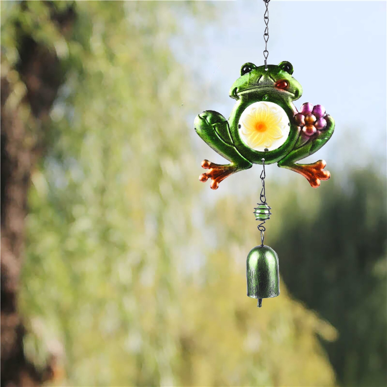 Wind Chime Exquisite Lovely Portable Garden Decoration Frog Wind Chime Garden Pendant For Courtyard Wind Chime