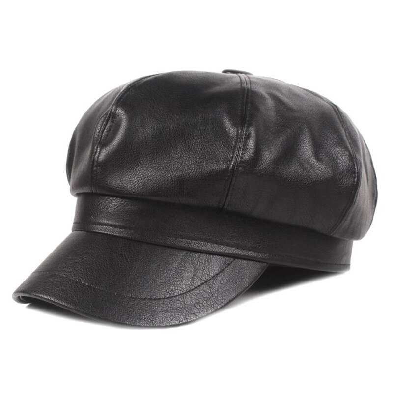 Xdanqinx dam pu konstläder tidningspojkekepsar dam märken keps dam höst vinter hattar snapback hatt studentkeps